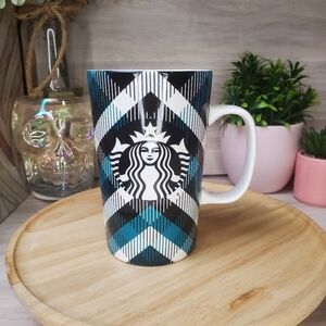 Starbucks Flannel Plaid Ceramic Holiday Mug 16oz 2015